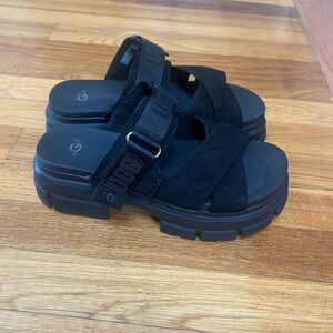 UGG Black Platform Sandals